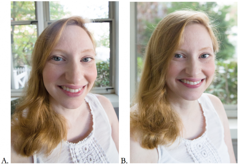 Figure 10. Headshot at 18mm B. Headshot at 55mm
