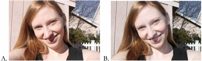 Figure 66. A. Without fill flash B. With fill flash