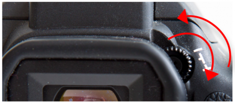 Move the diopter dial to fine tune the viewfinder focus 