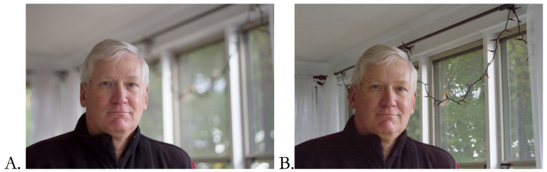 Shallow depth of field (left) and deep depth of field (right) 