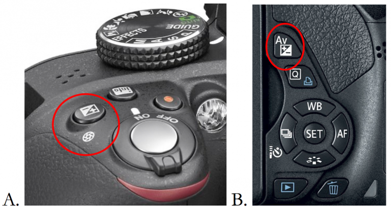 Exposure compensation button locations 
