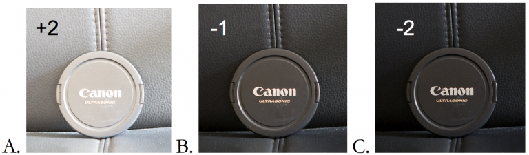 Exposure compensation for a dark object.