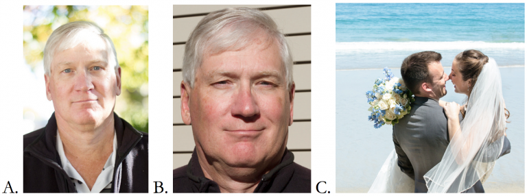 Examples of Bad Light A. Dappled sunlight. B. Midday sun from front. C. Midday sun from back.