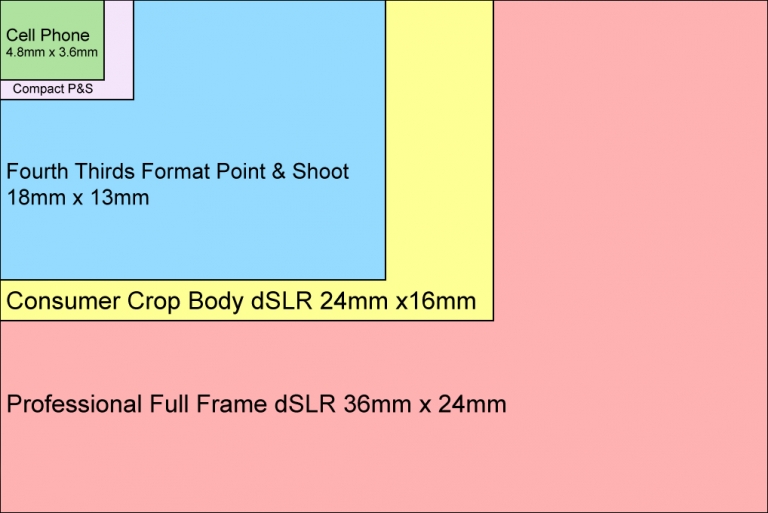 Figure 3. Comparison of digital sensor sizes